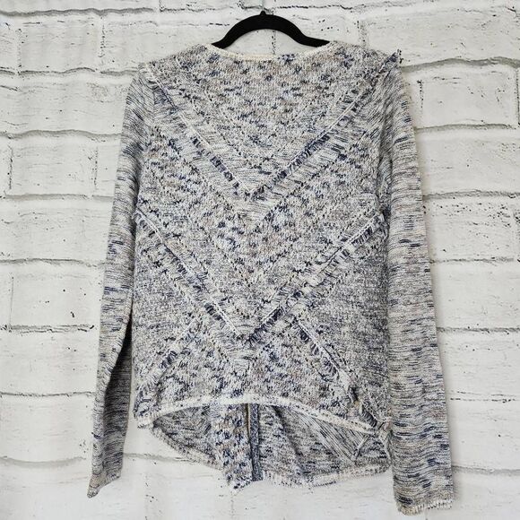 Lucky Brand Womens Side Zip Tweed Blazer Jacket Knitted Hi Low Blue Medium - Picture 8 of 14